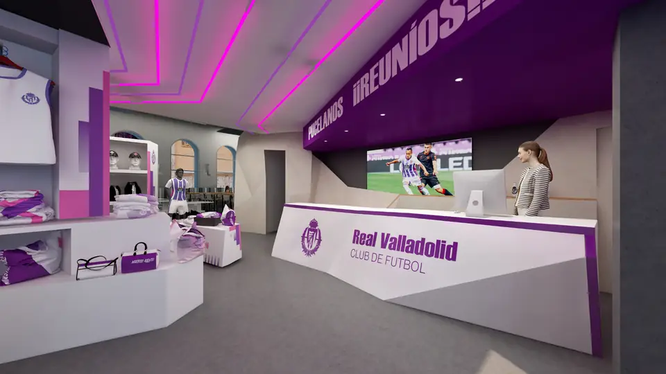 Official store of a football club recreated in 3D with its counter and its kit